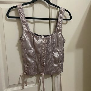 Urban floral satin corset